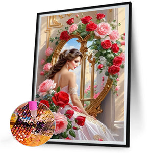 Rose Lady-Full Round Diamond Painting-30x40cm