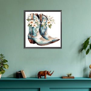 Cowboy Boots-Full Round Diamond Painting-30x30cm