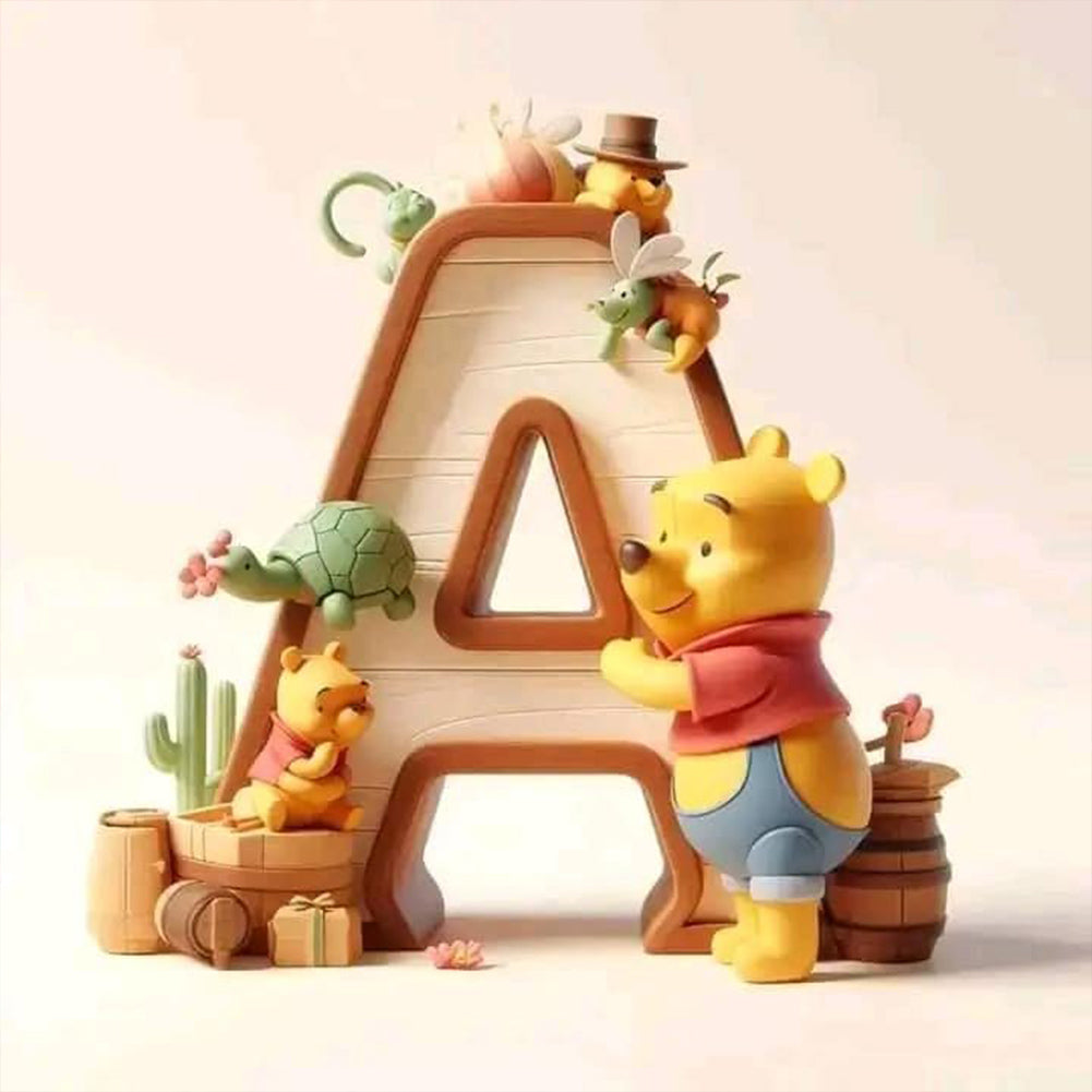Pooh Letters-Full Round Diamond Painting-40x40cm