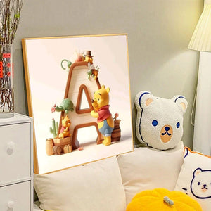 Pooh Letters-Full Round Diamond Painting-40x40cm