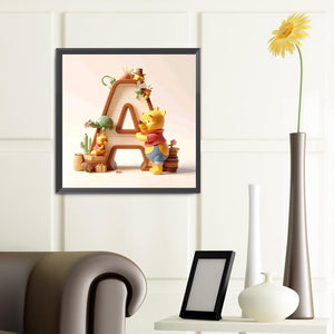 Pooh Letters-Full Round Diamond Painting-40x40cm