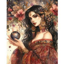 Load image into Gallery viewer, Tarot Card Crystal Ball Woman-Full Round Diamond Painting-40x50cm
