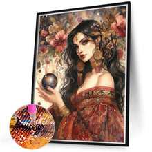 Load image into Gallery viewer, Tarot Card Crystal Ball Woman-Full Round Diamond Painting-40x50cm
