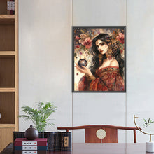 Load image into Gallery viewer, Tarot Card Crystal Ball Woman-Full Round Diamond Painting-40x50cm

