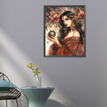 Load image into Gallery viewer, Tarot Card Crystal Ball Woman-Full Round Diamond Painting-40x50cm
