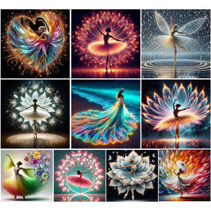 Ballet Girl-Full Round Diamond Painting-30x30cm