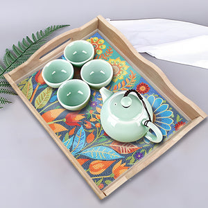 Wooden Mandala Diamond Painting Dinning Table Tray