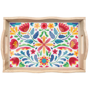 Wooden Mandala Diamond Painting Dinning Table Tray