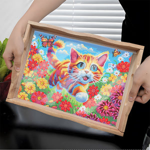 Wooden Mandala Diamond Painting Dinning Table Tray
