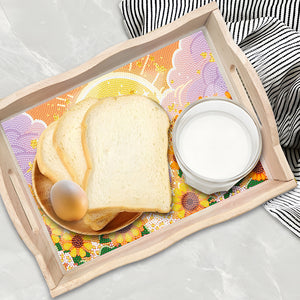 Wooden Mandala Diamond Painting Dinning Table Tray