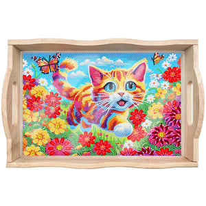 Wooden Mandala Diamond Painting Dinning Table Tray
