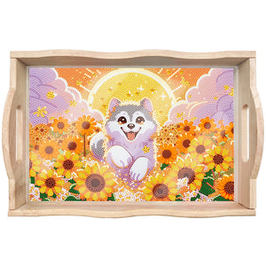 Wooden Mandala Diamond Painting Dinning Table Tray