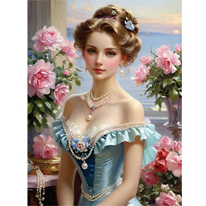 Lady-Full Round Diamond Painting-30x40cm