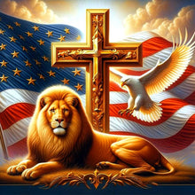 Load image into Gallery viewer, American Flag Animal-Full Round Diamond Painting-40x40cm
