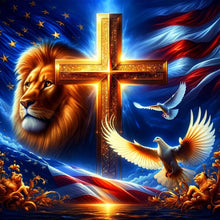 Load image into Gallery viewer, American Flag Animal-Full Round Diamond Painting-40x40cm
