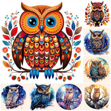 Load image into Gallery viewer, Owl-Full Round Diamond Painting-40x40cm
