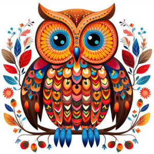 Owl-Full Round Diamond Painting-40x40cm