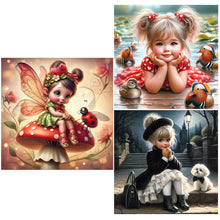 Load image into Gallery viewer, Girl-Full Round Diamond Painting-40x40cm

