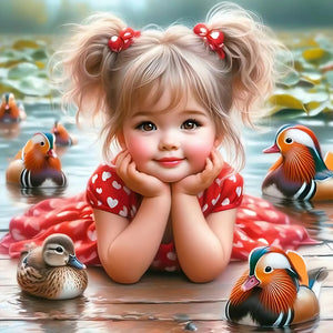 Girl-Full Round Diamond Painting-40x40cm