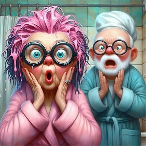 Funny Grandma-Full Round Diamond Painting-30x30cm