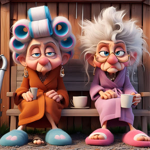 Funny Grandma-Full Round Diamond Painting-30x30cm