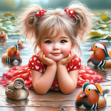 Load image into Gallery viewer, Girl-Full Round Diamond Painting-30x30cm
