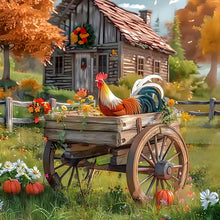 Load image into Gallery viewer, Village Rooster-Full Round Diamond Painting-40x40cm
