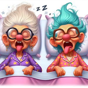 Funny Grandma-Full Round Diamond Painting-40x40cm