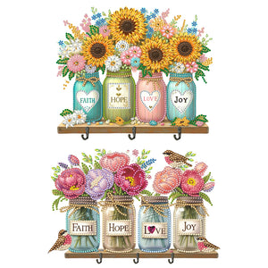 Flower-Diamond Art Craft Wall Hooks