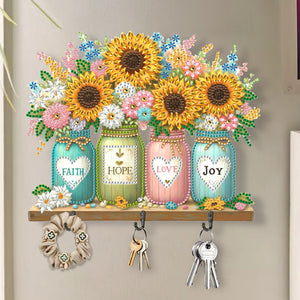 Flower-Diamond Art Craft Wall Hooks