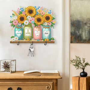 Flower-Diamond Art Craft Wall Hooks