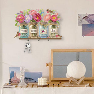 Flower-Diamond Art Craft Wall Hooks