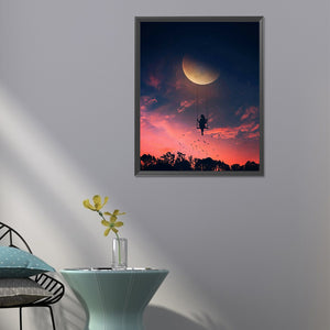 Moon-Full Round Diamond Painting-40x50cm