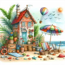 Load image into Gallery viewer, Beach House-Full Round Diamond Painting-30x30cm

