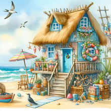 Load image into Gallery viewer, Beach House-Full Round Diamond Painting-30x30cm
