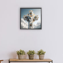 Load image into Gallery viewer, Cross Peace Dove-Full Round Diamond Painting-30x30cm
