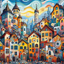 Load image into Gallery viewer, Abstract House-Full Round Diamond Painting-30x30cm
