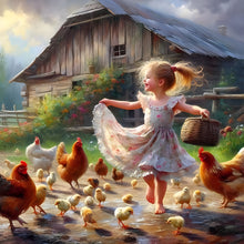 Load image into Gallery viewer, Girl-Full Round Diamond Painting-40x40cm
