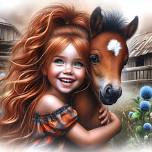 Load image into Gallery viewer, Girl-Full Round Diamond Painting-40x40cm

