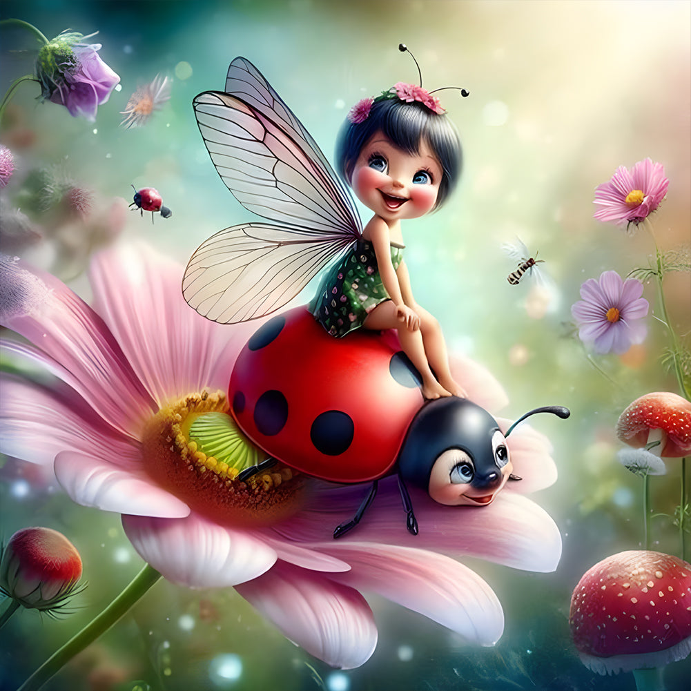 Ladybug-Full Round Diamond Painting-40x40cm