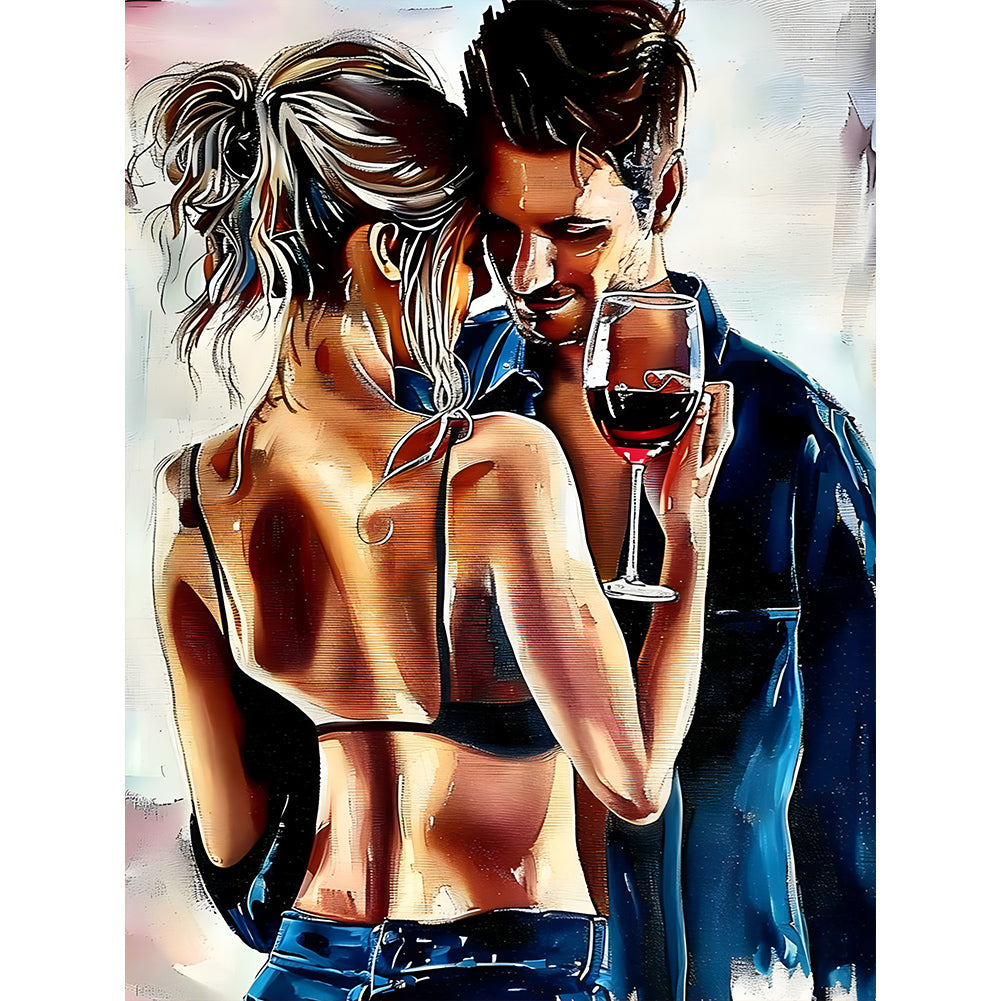 Couple-Full Round Diamond Painting-30x40cm
