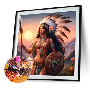 Indian-Full Round Diamond Painting-40x40cm