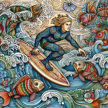 Load image into Gallery viewer, Color Surfer-Full Round Diamond Painting-50x50cm
