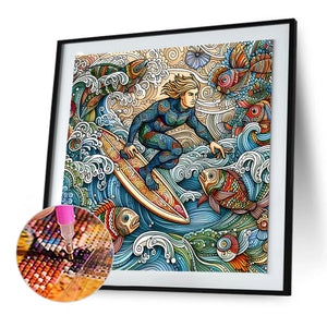 Color Surfer-Full Round Diamond Painting-50x50cm