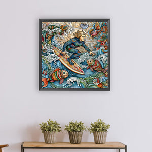 Color Surfer-Full Round Diamond Painting-50x50cm