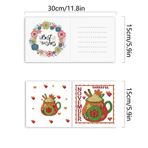 12Pcs/Set Calendar-Diamond Greeting Cards