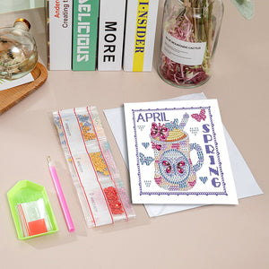 12Pcs/Set Calendar-Diamond Greeting Cards