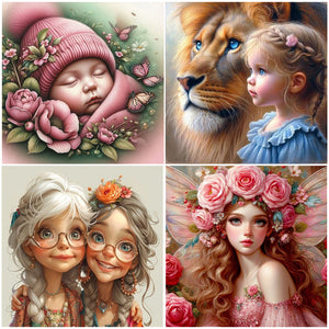 Girl-Full Round Diamond Painting-30x30cm