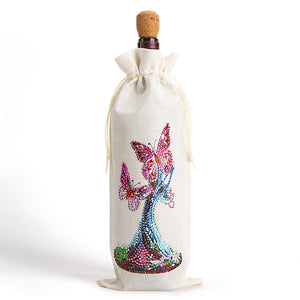 Flower Animal-Diamond Wine Bottle Bags Covers