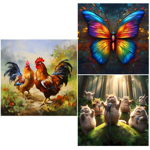 Animal-Full Round Diamond Painting-30x30cm